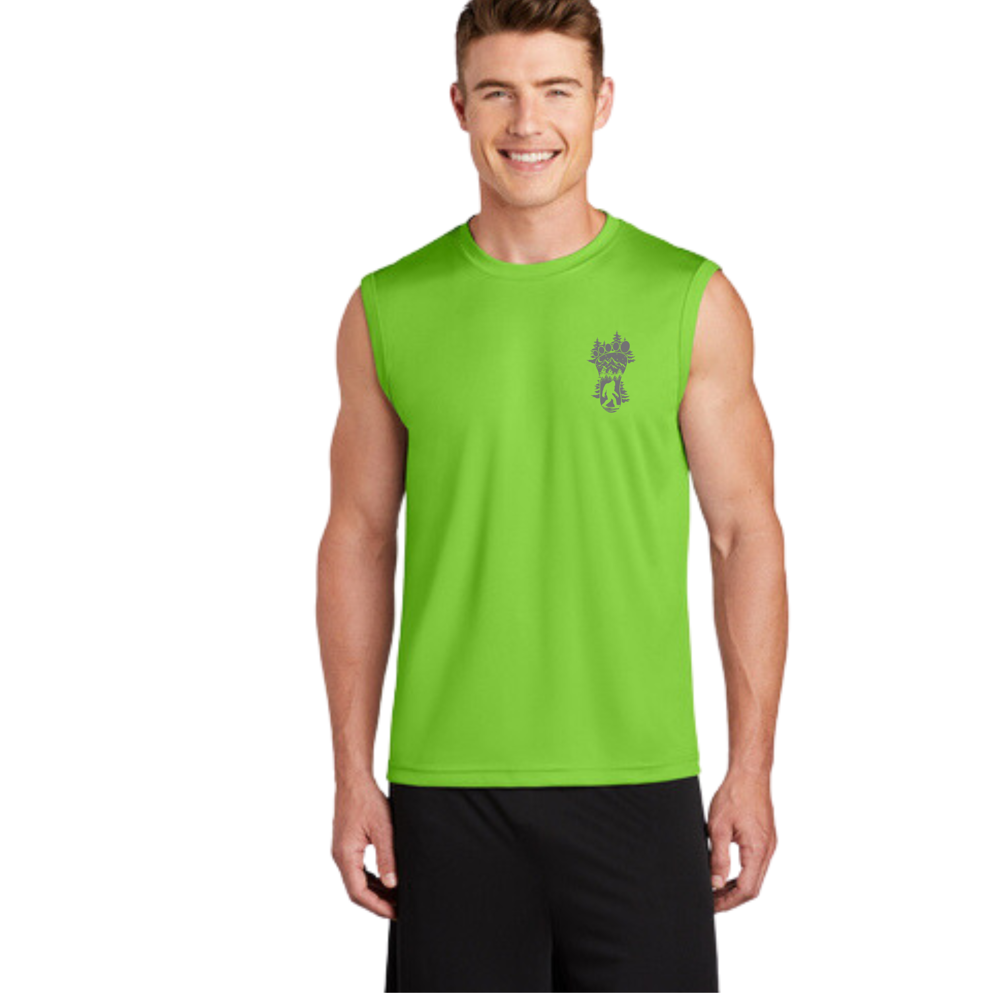 Into The Forest I go- Men's "Sleeveless T" (Sasquatch)