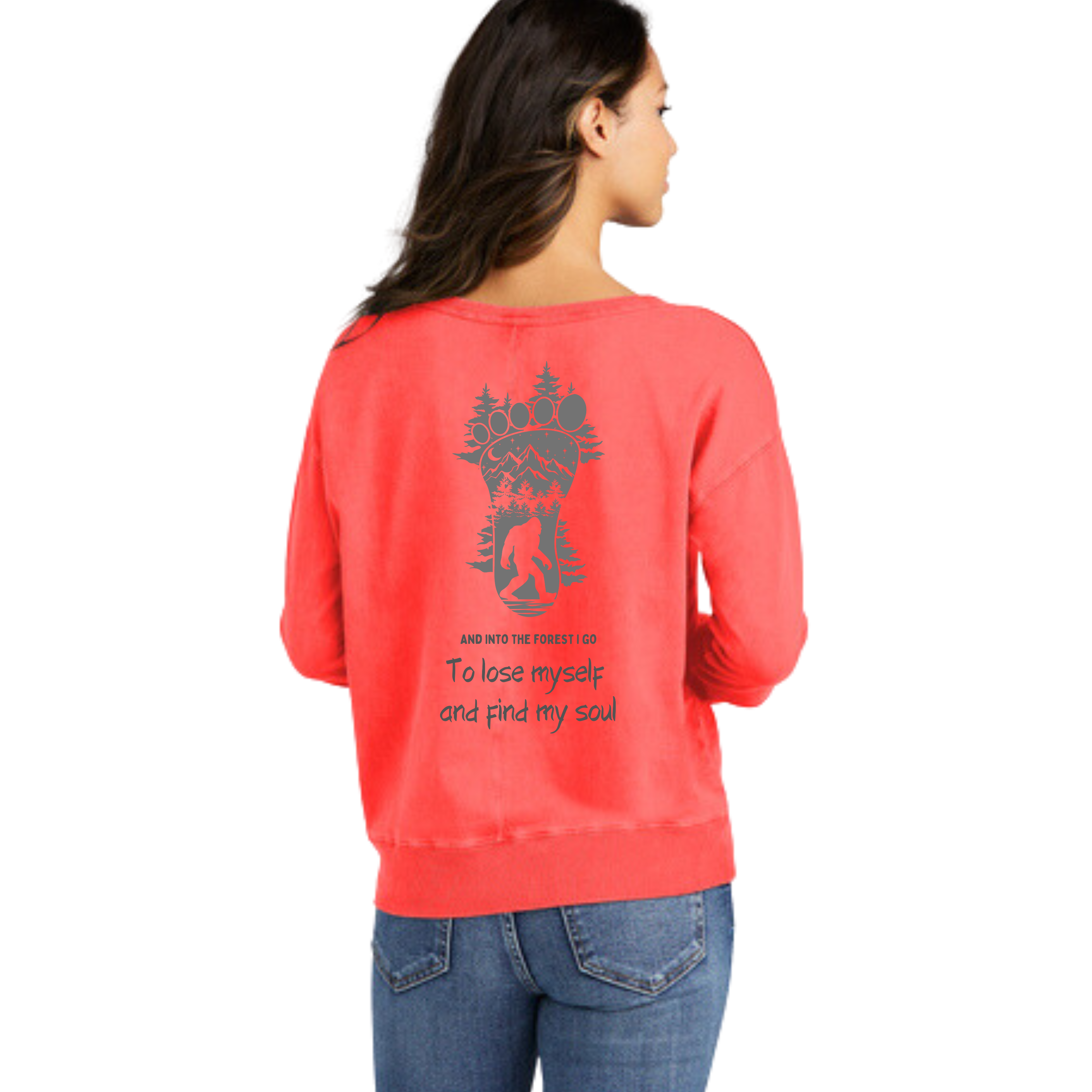 Into the forest I go -Ladies Beach Wash® Garment-Dyed V-Neck Sweatshirt