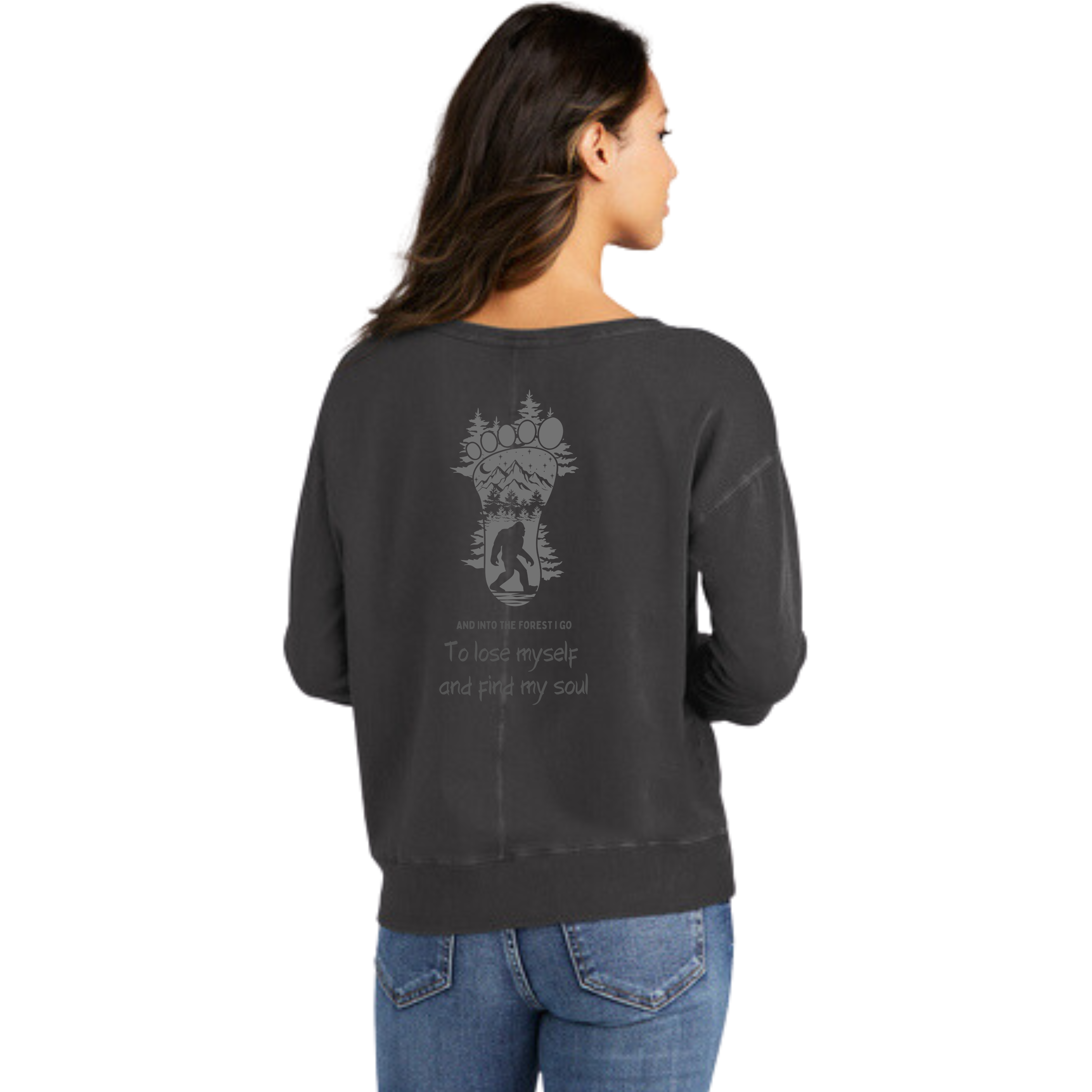 Into the forest I go -Ladies Beach Wash® Garment-Dyed V-Neck Sweatshirt