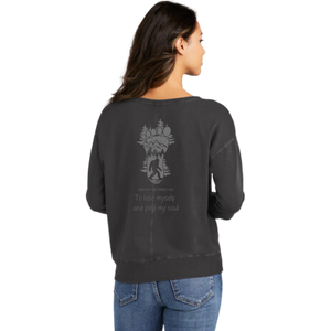 Into the forest I go -Ladies Beach Wash® Garment-Dyed V-Neck Sweatshirt