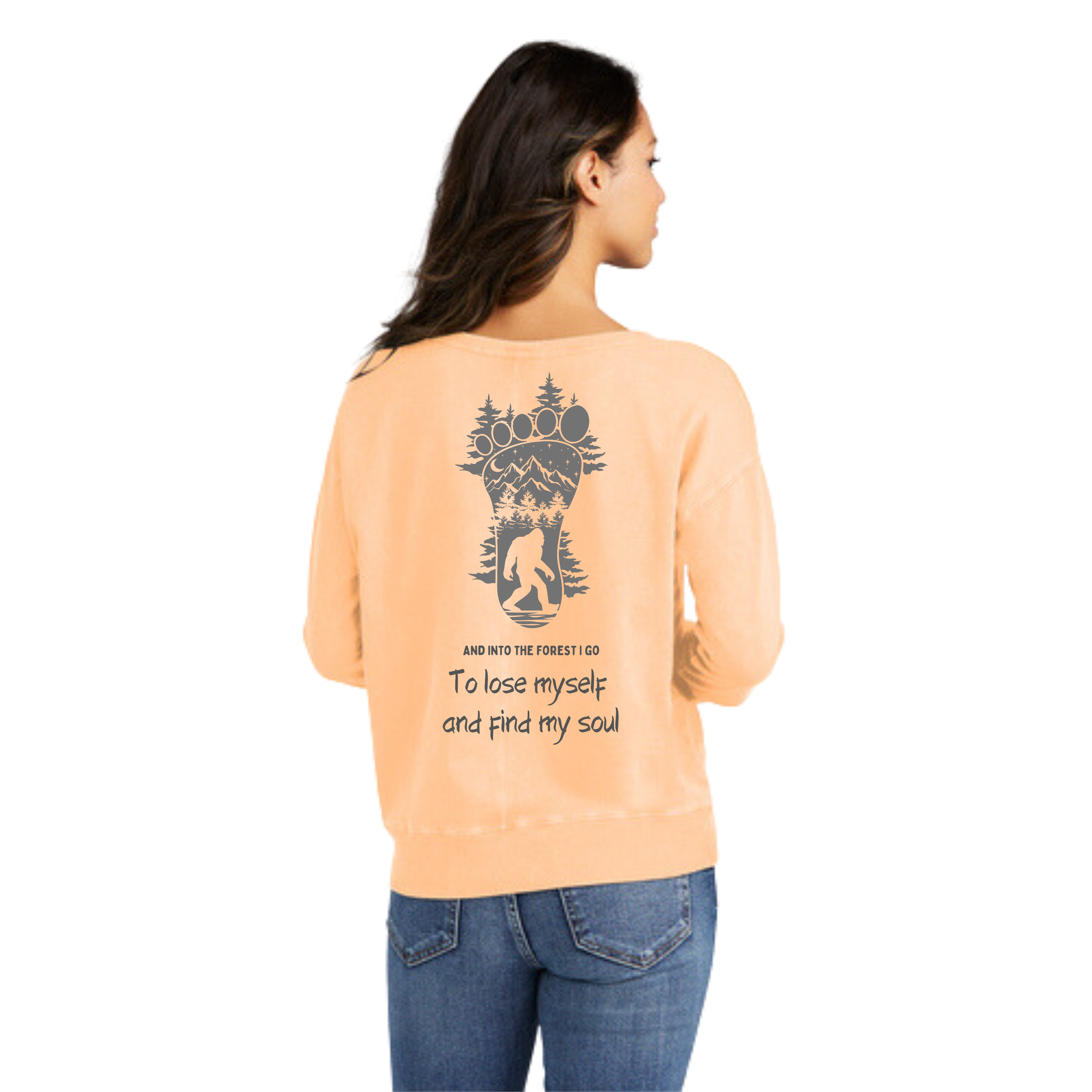 Into the forest I go -Ladies Beach Wash® Garment-Dyed V-Neck Sweatshirt