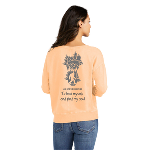 Into the forest I go -Ladies Beach Wash® Garment-Dyed V-Neck Sweatshirt