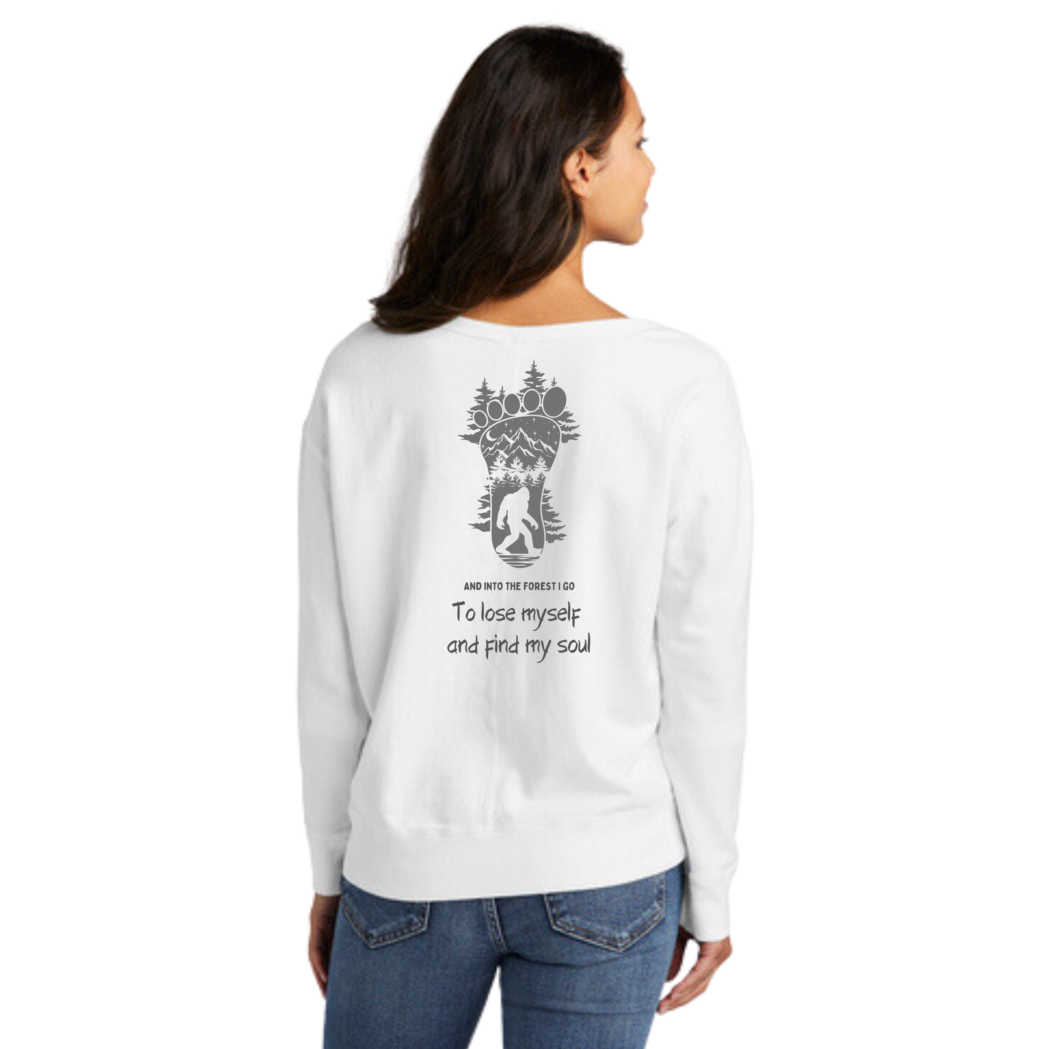 Into the forest I go -Ladies Beach Wash® Garment-Dyed V-Neck Sweatshirt