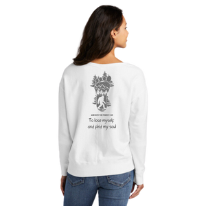 Into the forest I go -Ladies Beach Wash® Garment-Dyed V-Neck Sweatshirt