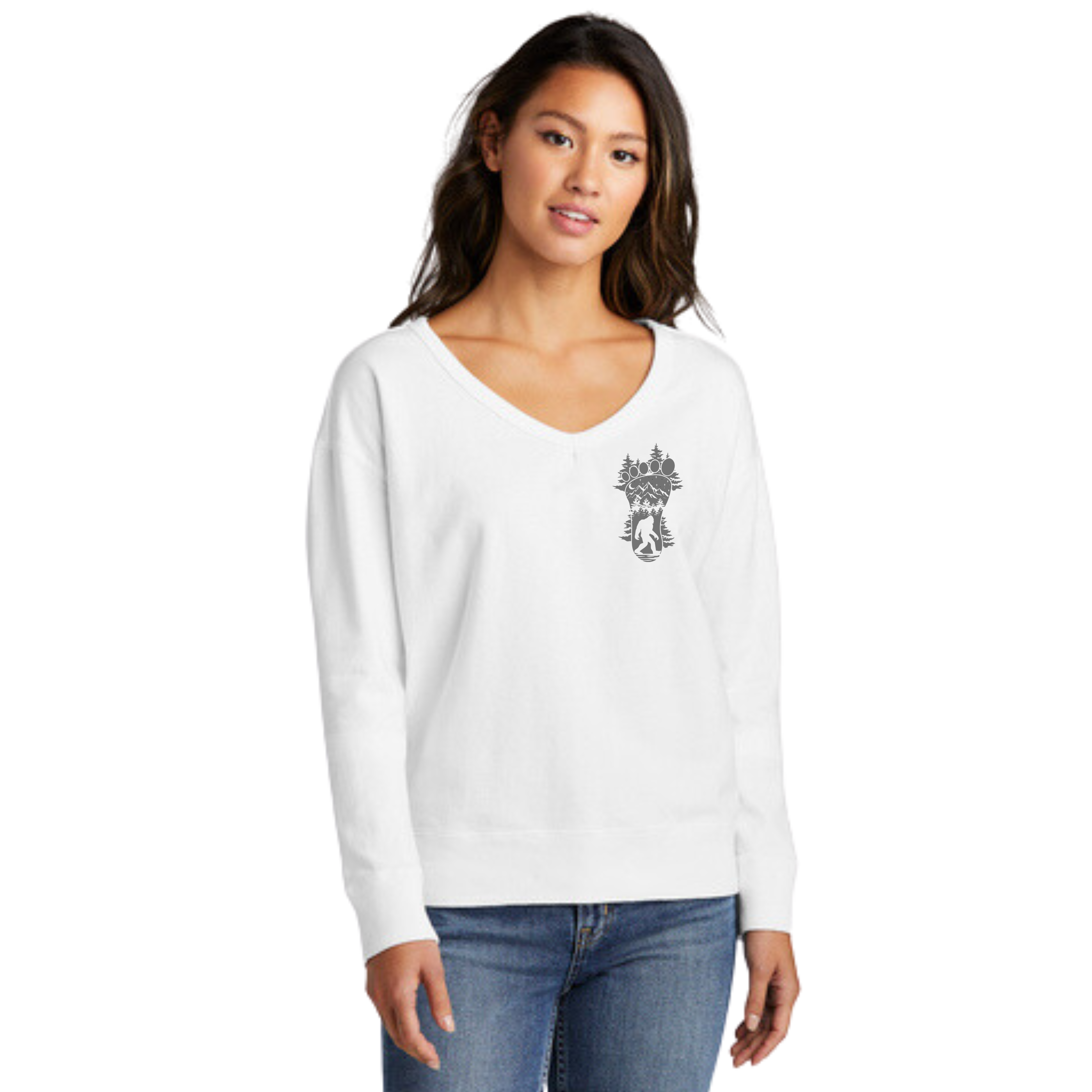 Into the forest I go -Ladies Beach Wash® Garment-Dyed V-Neck Sweatshirt