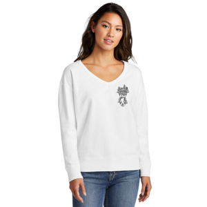 Into the forest I go -Ladies Beach Wash® Garment-Dyed V-Neck Sweatshirt