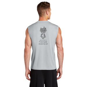 Into The Forest I go- Men's "Sleeveless T" (Sasquatch)