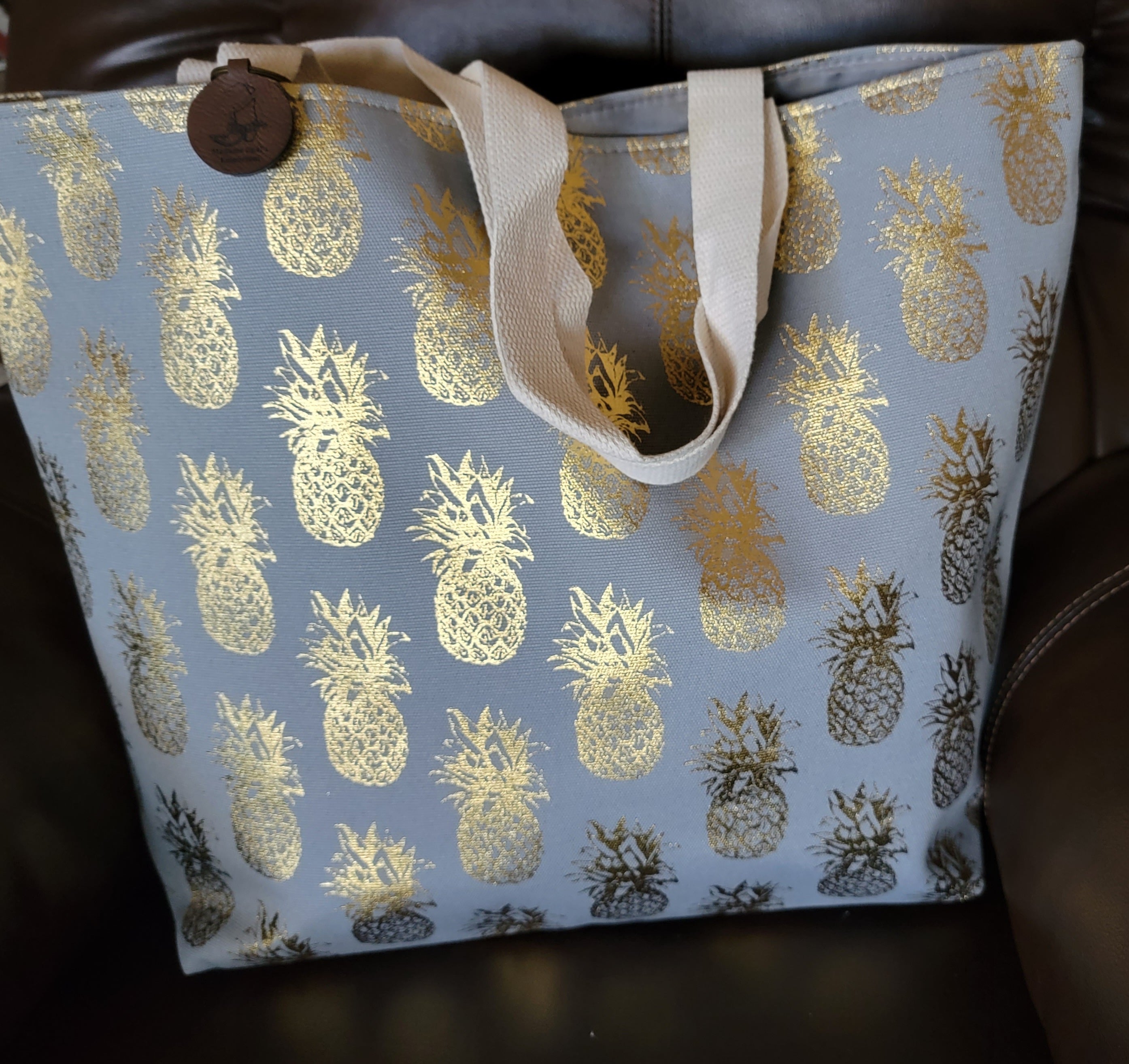 Pineapple Foil Beach/Vacation Bag