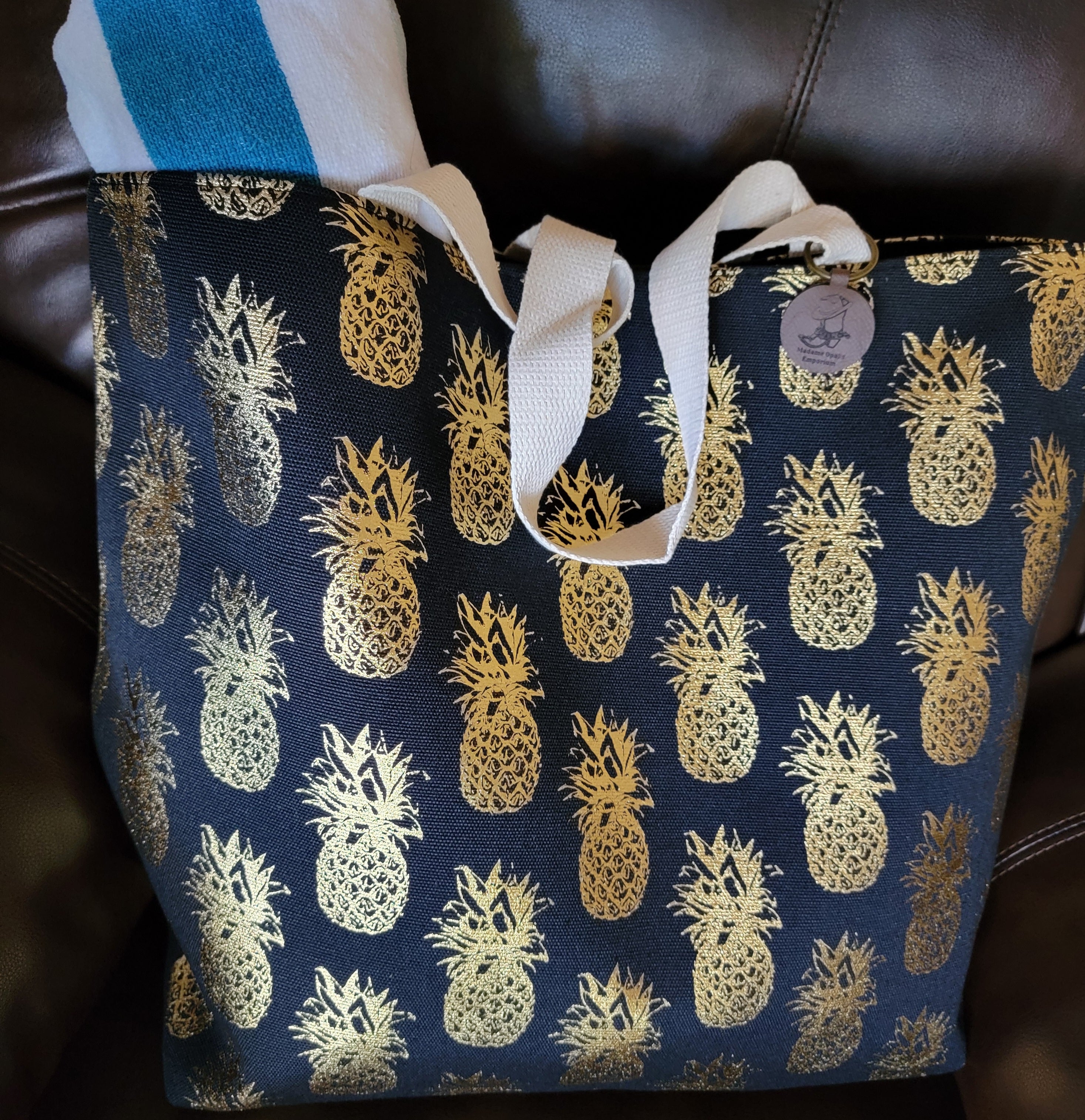 Pineapple Foil Beach/Vacation Bag